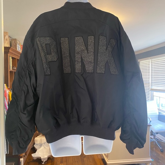 PINK Victoria's Secret Black Bomber Jacket - Picture 2 of 5